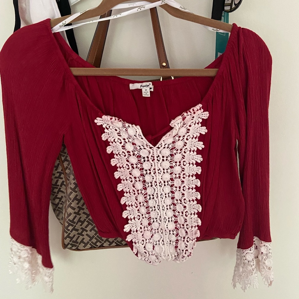 Red crop top